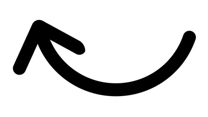 PNG Curved arrow pointing left upward, transparent background