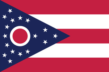 Ohio state flag vector illustration. Flag of Ohio, United States of America.