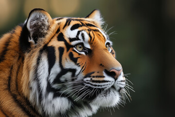 Fototapeta premium Tiger close-up showing focused expression and sharp features