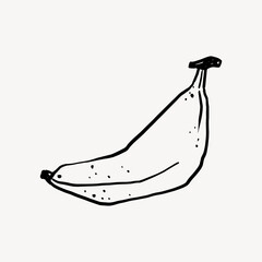 Banana fruit doodle collage element vector