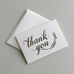 Blank card and envelope with thank you