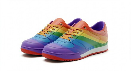 Rainbow Pride LGBTQ Sneakers Colorful Athletic Shoes Gay Pride Footwear