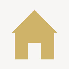 Home icon, gold flat graphic vector