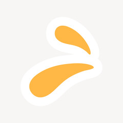 Cute yellow water droplets element vector