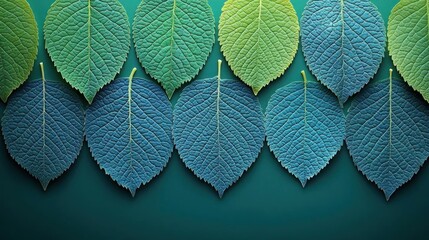 Obraz premium Green and blue leaves nature background image