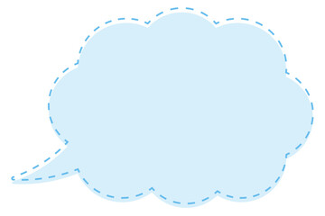 かわいい雲ふきだし　水色