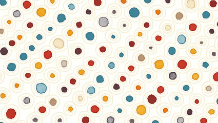 Whimsical Hand Painted Circle Tile Pattern for Fun Illustrations & Designs