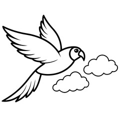 Obraz premium parrot soaring through a clear blue sky