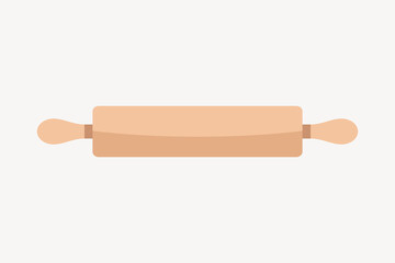 Cute wooden rolling pin, bread & bakery vector