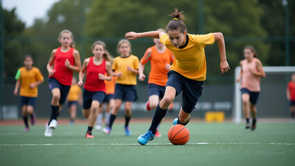 A sports team where athletes with and without disabilities compete together highlighting the power of inclusive sports concept as Inclusive sports team with athletes with and without disabilities comp