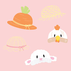 Easter cute animal and carrot hat