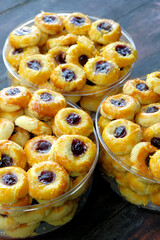 thumbprint cookie with blueberry jam filling