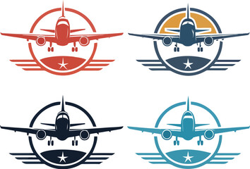 Vector set of airplanes and aircraft icons for travel and transportation design