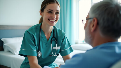 Young Nurse Caring for Senior Patient: Compassionate Healthcare in Action