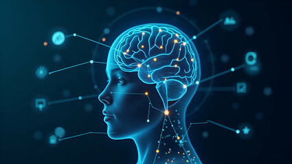 E learning technology AI machine learning enhance personalized learning technology courses teaching business training online education internet learning platforms concept as Students using AI enhanced