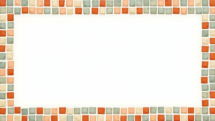 Fototapeta premium Vintage Mosaic Tile Banner Frames: Stylish Branding with Modern Flair