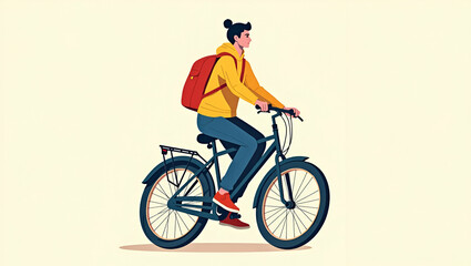 Fototapeta premium Vibrant Bicycle Illustration Design Showcasing Youth Mobility and Active Lifestyle for Teenagers - Perfect Photo Stock Concept with Space for Customization
