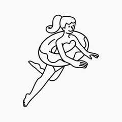 Fototapeta premium Woman swimming with floaty collage element vector