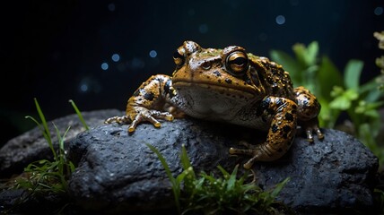 Oak Toad Camouflaged on Sandy Forest Floor with Sunlight Filtering Through Trees