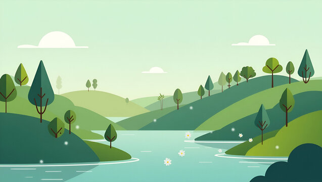 Flat Integrate sustainable financial practices by investing in green funds ethical investments and supporting sustainable economic growth concept as Financial teams investing in green funds and ethica
