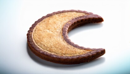 Lunar Cookie: A close-up shot of a crescent-shaped cookie, a sweet treat with a warm, inviting appeal.