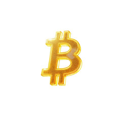 A radiant golden Bitcoin symbol, shimmering with wealth and digital innovation, against a bright white background.