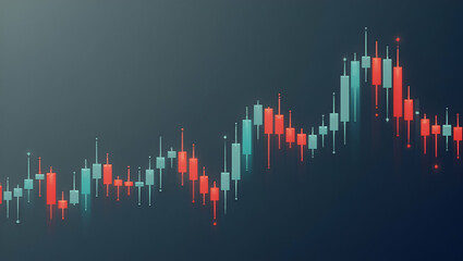 Fototapeta premium Flat Stock Market Graph and Forex Trading Chart Vector for Business Reports on Grey Background