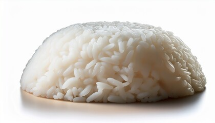 Perfectly Cooked Rice: A close-up shot of a perfect mound of cooked, white rice, evoking the essence of purity, simplicity, and culinary delight. It's a versatile staple, ready to complement any dish.