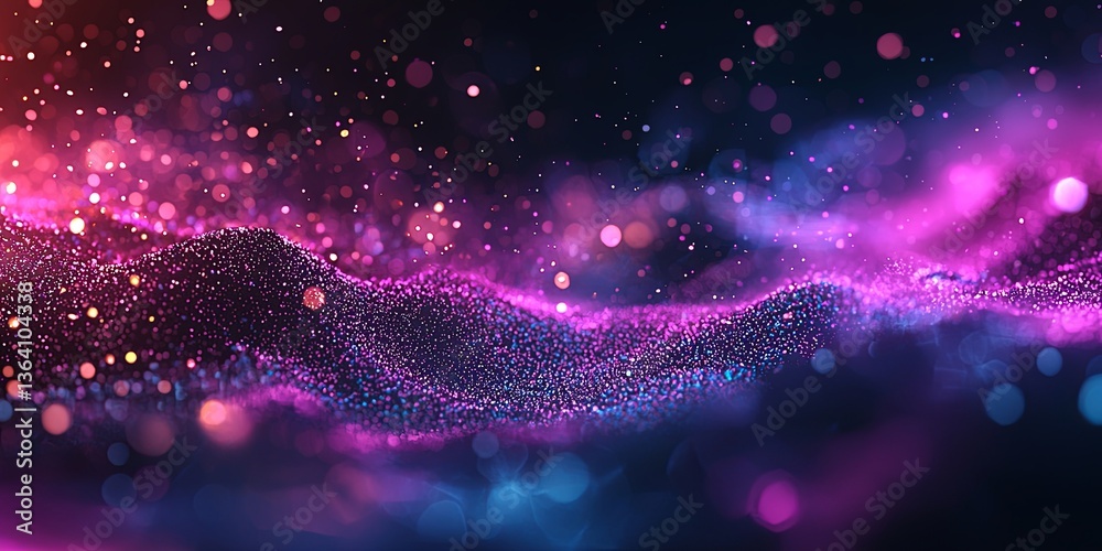 Aufkleber abstract digital background with neon lights, glowing particles, and vibrant colors creating a futur