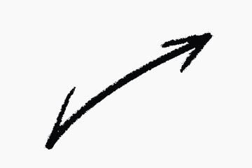 Curved black arrow illustration vector