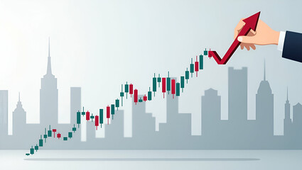 Stock Market Graph & Forex Trading Chart for Financial Reports - Vector
