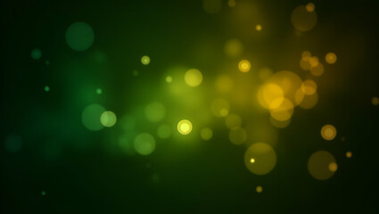 Festive Gold and Green Fireworks Bokeh for New Year's Eve Celebration