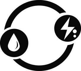 Hybrid car energy  Icon. Hybrid Vehicle Sign. Power Information Sign. Multi Energy System. Eco Friendly Vector Illustration
