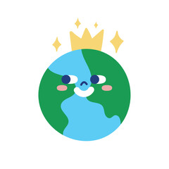 Earth Day Crown Handmade Illustration