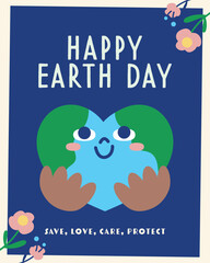 Earth Day - Hearth  hand Flyer Illustration