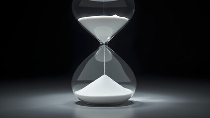 Illusion hourglass that appears to flow normally but actually contains completely static sand, revealed through projection mapping.