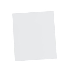 White square paper sheet isolated on a white background.
