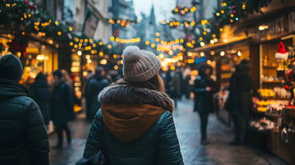 Fototapeta premium A study on the economic impact of Christmas markets in urban areas.