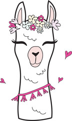 Llama alpaca cute Mexican pink tassel flower novelty nightwear pyjamas pjs Trending Script Slogan Graphic Tee t-shirt logo artwork typography tote badge emblem crest Fashion farm animal sheep
