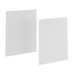 Two blank white squares isolated on a white background, perfect for design and business presentations.