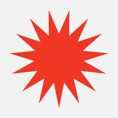 Retro red orange star design element vector