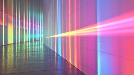Rainbow Prism Reflections on a Minimalist Wall