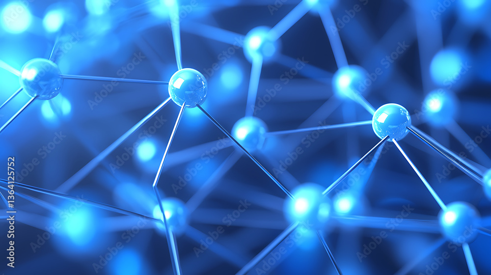 Poster visualizing quantum networking dynamics digital space infographic futuristic close-up technology con