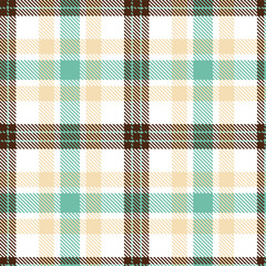Deep White and Dusty Chocolate Seamless Tartan Textile Design