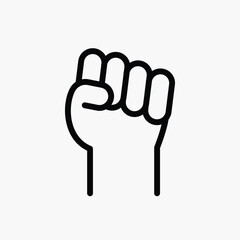 Obraz premium Raised fist flat icon vector
