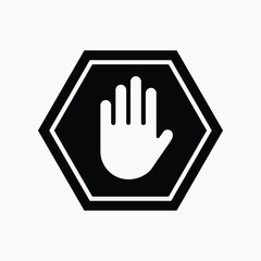 Obraz premium Stop sign flat icon vector