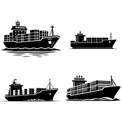 Cargo Ship Illustration.