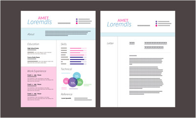 Professional modern and minimal resume CV, Clean and modern resume portfolio CV template
