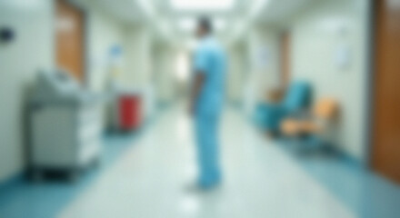 Doctor hallway hospital waiting blurry medical care