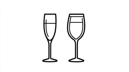 Line drawing design of beverage icon. Ai generaive